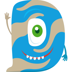 Autocollant Alphabet Monstre Enfant Lettre D