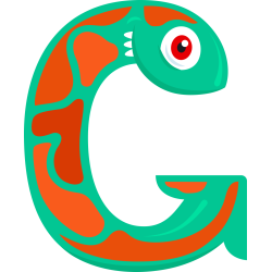 Autocollant Alphabet Monstre Enfant Lettre G