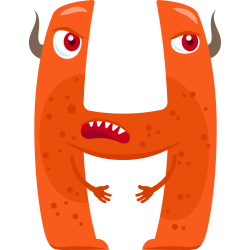 Autocollant Alphabet Monstre Enfant Lettre H