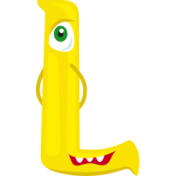 Autocollant Alphabet Monstre Enfant Lettre L