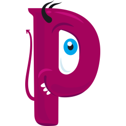 Autocollant Alphabet Monstre Enfant Lettre P