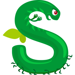 Autocollant Alphabet Monstre Enfant Lettre S