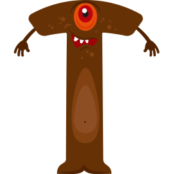 Autocollant Alphabet Monstre Enfant Lettre T