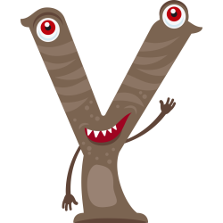 Autocollant Alphabet Monstre Enfant Lettre Y