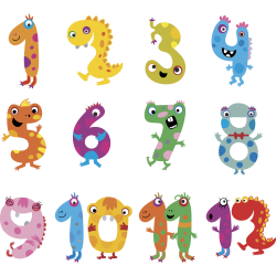 Autocollant Numéro Monstre Enfant Pack