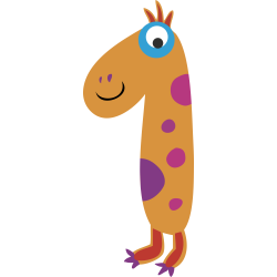 Autocollant Numéro Monstre Enfant 1