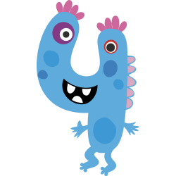 Autocollant Numéro Monstre Enfant 4