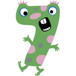 Autocollant Numéro Monstre Enfant 7