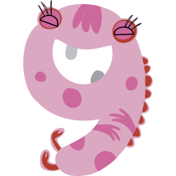 Autocollant Numéro Monstre Enfant 9