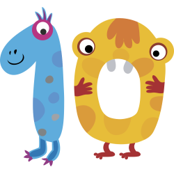 Autocollant Numéro Monstre Enfant 10