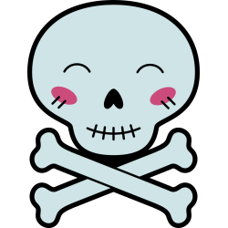 Autocollant Tête De Mort Mignonne Bleu