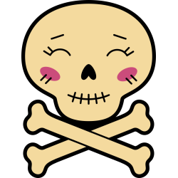 Autocollant Tête De Mort Mignonne Jaune