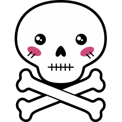 Autocollant Tête De Mort Cartoon Neutre