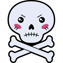 Autocollant Tête De Mort Cartoon Pas Content