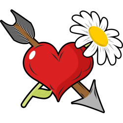 Autocollant Cur Flèche Marguerite