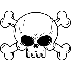 Autocollant Tête De Mort Simple