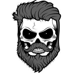 Autocollant Tête De Mort Hipster