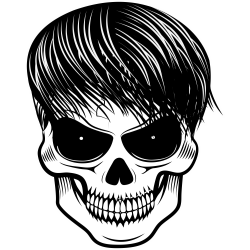 Autocollant Tête De Mort Effrayante