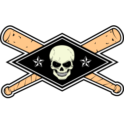 Autocollant Tête De Mort Batte