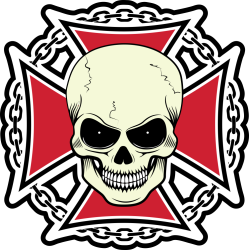 Autocollant Tête De Mort Chaîne