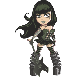 Autocollant Pin Up Sexy Guitare Gothique