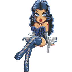 Autocollant Pin Up Sexy Gothique Assise