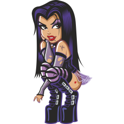 Autocollant Pin Up Sexy Gothique Accroupie