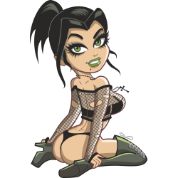Autocollant Pin Up Sexy Punk