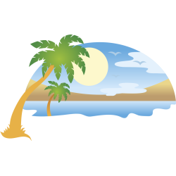 Autocollant Vacances Plage