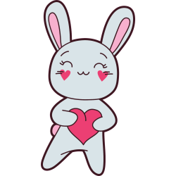 Autocollant Lapin Kawai Manga Cur 2