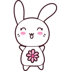 Autocollant Lapin Kawai Manga Fleurs