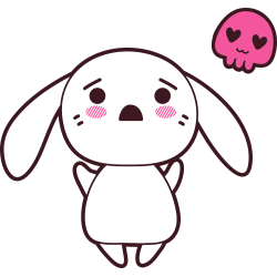 Autocollant Lapin Kawai Manga Tête De Mort