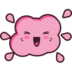 Autocollant Nuage Kawai Manga Rire