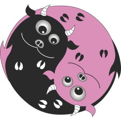 Autocollant Zen Ying Yand Devil