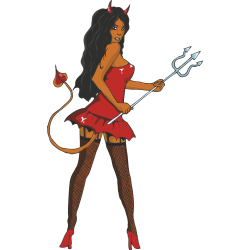 Autocollant Diable Femme Sexy
