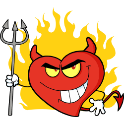 Autocollant Diable Cur Flammes