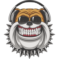 Autocollant Chien Casque