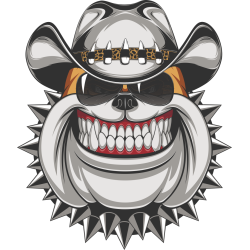 Autocollant Chien Cow Boy