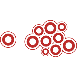 Autocollant Cercle Moderne Rouge