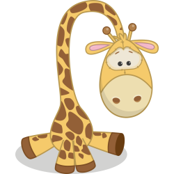 Autocollant Mignon Girafe