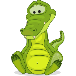 Autocollant Mignon Crocodile