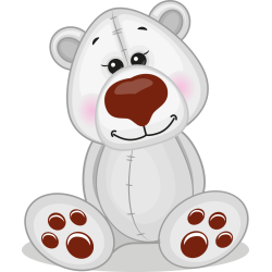 Autocollant Mignon Ours Blanc