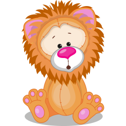 Autocollant Mignon Lion