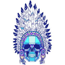 Autocollant Indien Skull 1