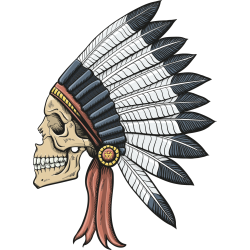 Autocollant Indien Skull 2
