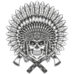 Autocollant Indien Skull 6