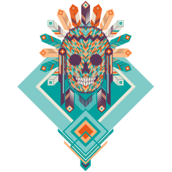 Autocollant Indien Skull 7