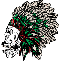 Autocollant Indien Skull 8