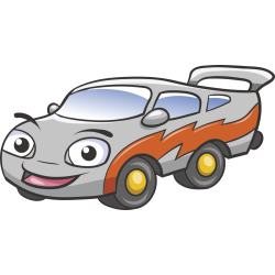 Autocollant Voiture Enfant Course Grise