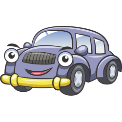 Autocollant Voiture Enfant Taxi Bleu